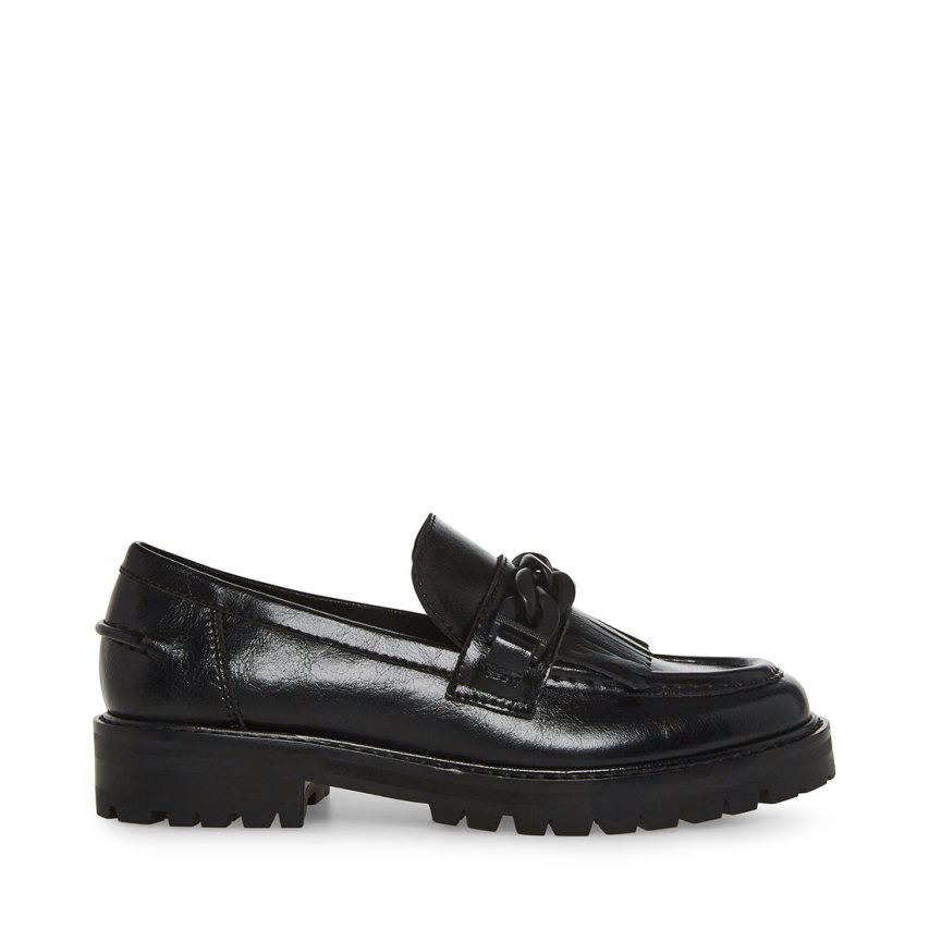 Loafers Steve Madden Malory Cuero Mujer Negras | ES XWS236